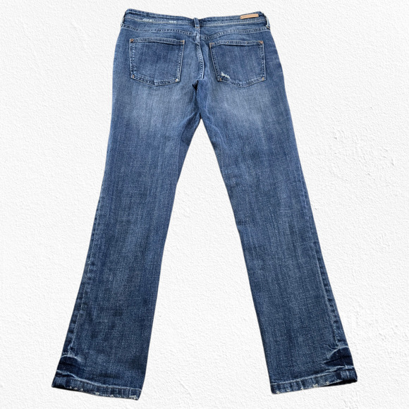 Pilcro Anthropologie Patchwork Mixed Fabric Mid-Rise Straight Leg Jeans Size 27 - Picture 12 of 12